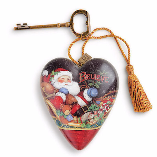Demdaco Art Heart | Believe Santa