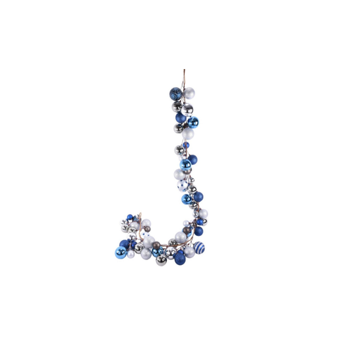 Blue Pewter Bauble Garland