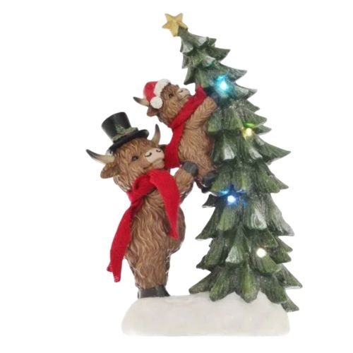 Highland Cow Tree Decorating