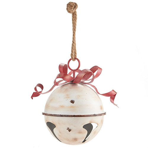 Raz | Heartfelt Holiday | Large Glittered Jinglebell with Bow