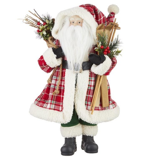 Raz | Sleigh Bells | Plaid Santa with Skis