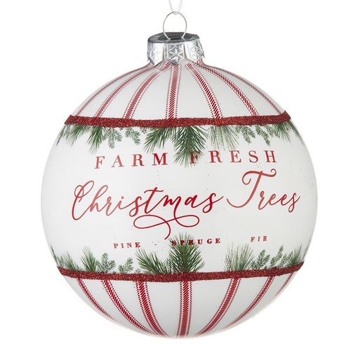 Raz | Heartfelt Holiday | Farm Fresh Striped Bauble