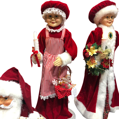 Mrs Claus w/ Animated Basket