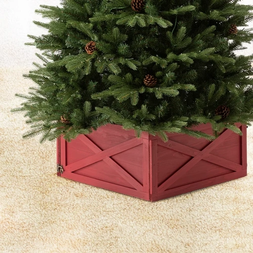 Tree Collar Red Wooden