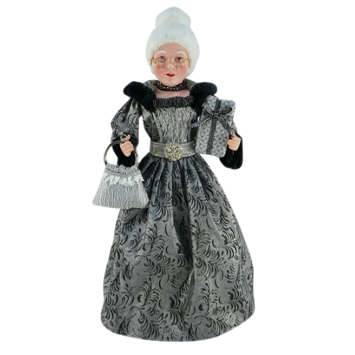 Standing Mrs Claus Blk/Slv