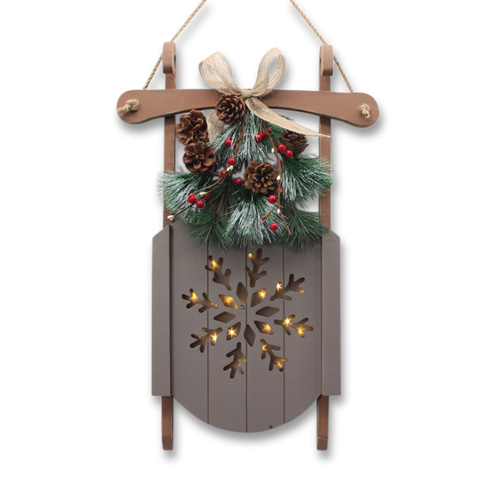 Grey Sled with Pinecone