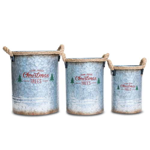 Farm Fresh Metal Bucket Set