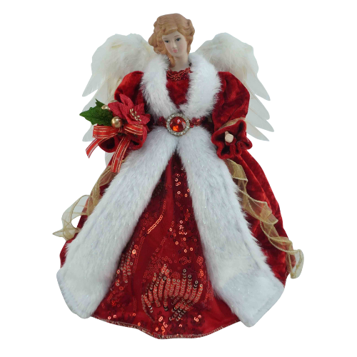 Red Luxe Angel Tree Topper
