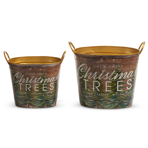 Raz | Christmas Tree Buckets Lge