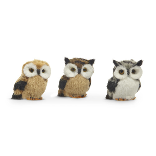 Raz | Owl Ornaments Grey