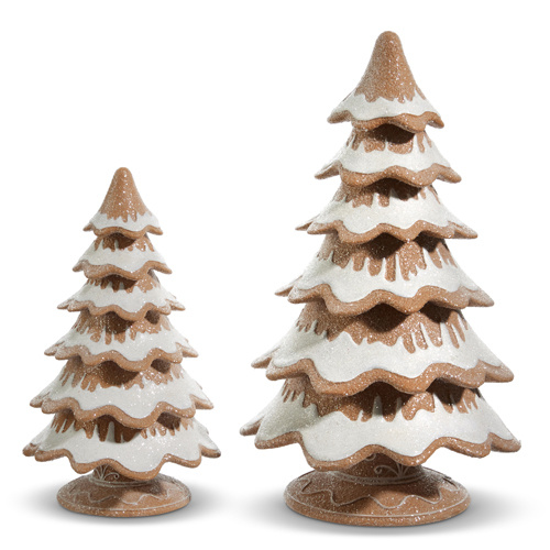 Raz | Flocked Gingerbread Tree | Lge