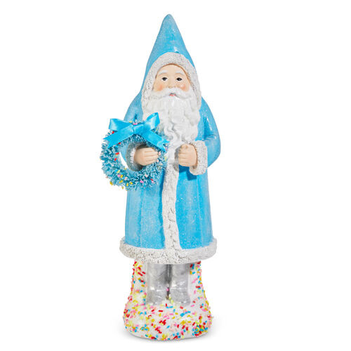 Blue Sprinkle Santa w/ Wreath