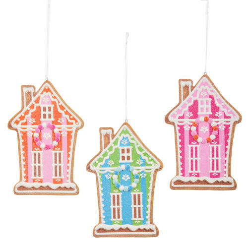 Vivid Gingerbread House Ornaments