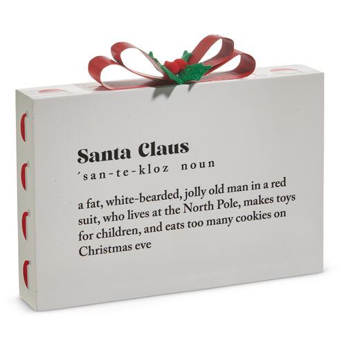 Santa Definition Wooden Block