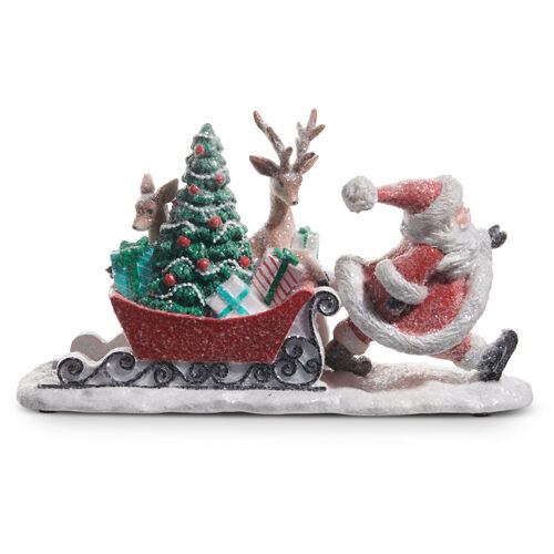 Glittered Santa & Sleigh