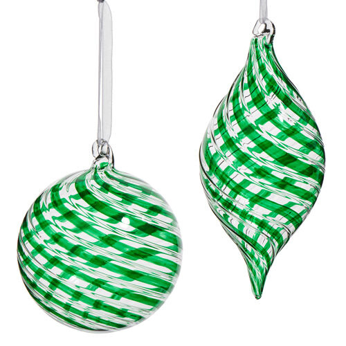Green Swirl Bauble Ornament