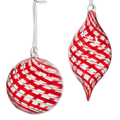 Red Swirl Bauble Ornaments