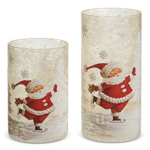 Santa Skating Glass Jars