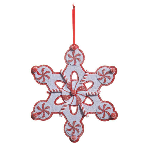 Peppermint Snowflake Hanging Ornament