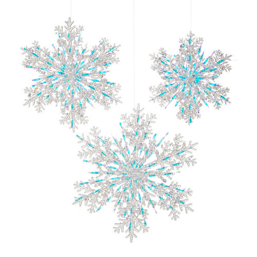 Raz | White Iridescent Snowflake Ornament