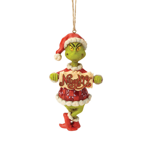 Grinch by Jim Shore  | Naughty/Nice Sign Ornament