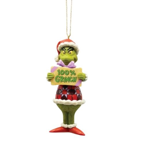 Grinch by Jim Shore | 100% Grinch Hanging Ornament