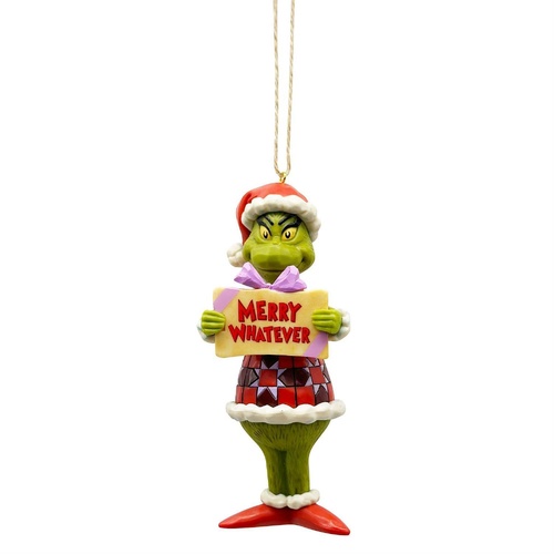 Grinch by Jim Shore | Merry Whatever Hanging Ornament
