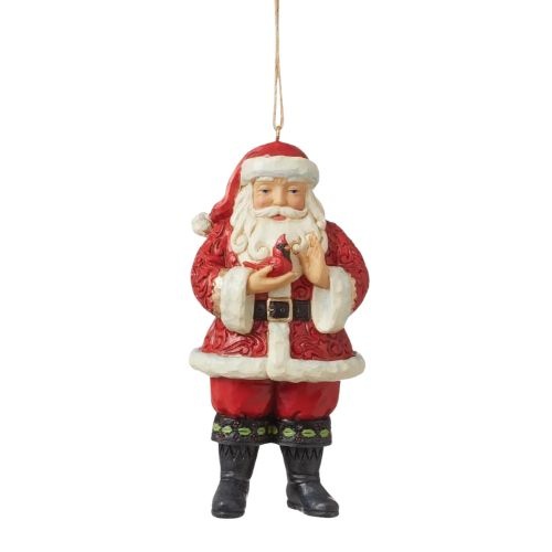 Santa w/ Cardinal Hanging Ornament
