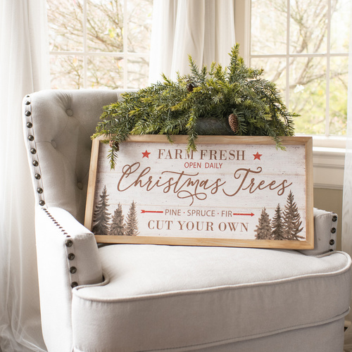 Muted Farm Fresh Christmas Trees Sign