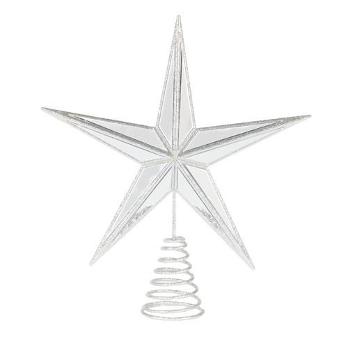 9 Point Mirrored Tree Topper Star Champagne