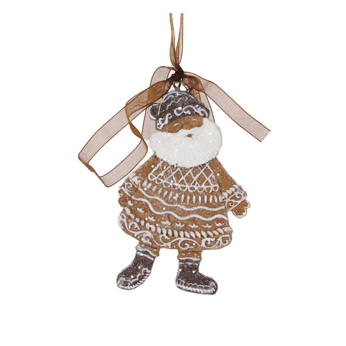 Piped Gingerbread Santa Ornament