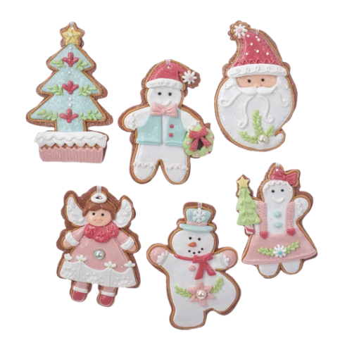 Pastel Gingerbread Cookie Ornaments