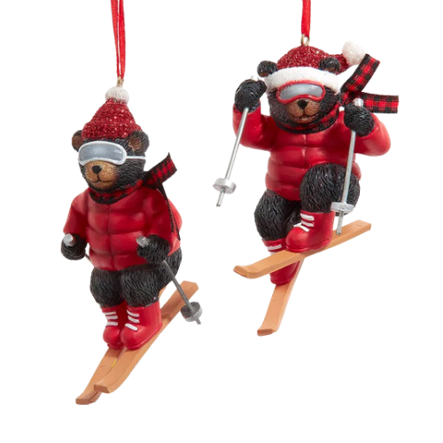 Skiing Bear Ornament