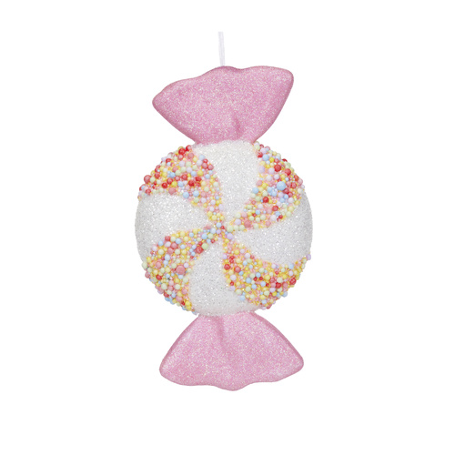 Holly & Ivy | XL Pale Pink Wrapped Lolly Ornament