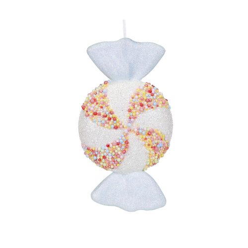 Holly & Ivy | XL Pale Blue Wrapped Lolly Ornament