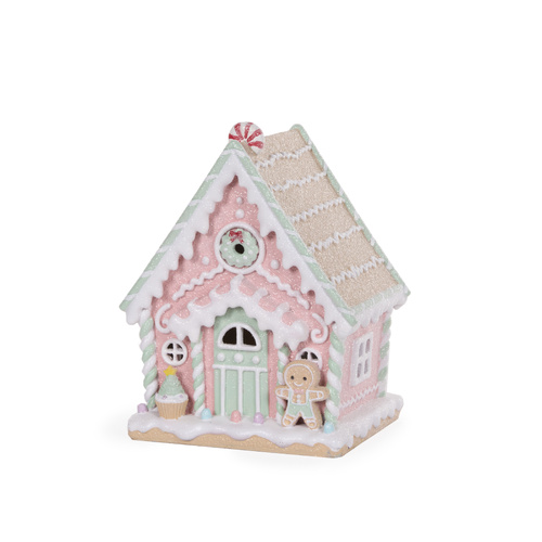 Holly & Ivy | LED Pastel Gingerbread House
