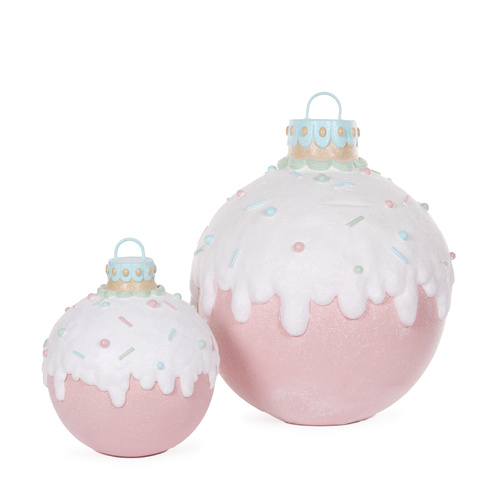 Holly & Ivy | Pastel Piped Bauble Lg