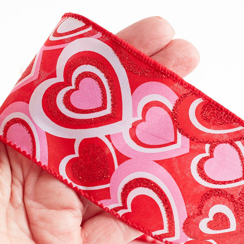 Glitter Heart Ribbon