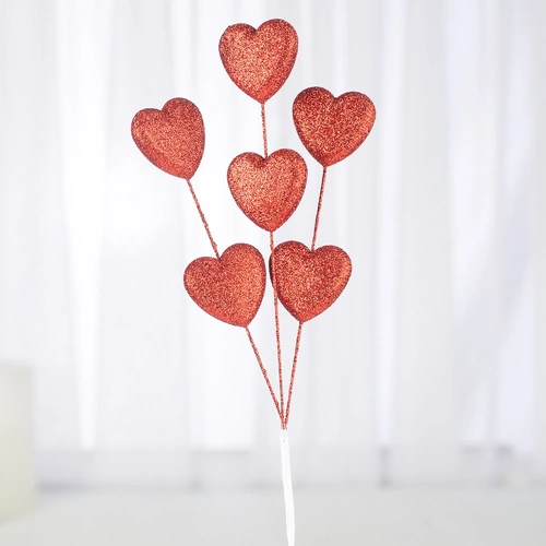 Glitter Heart Stems