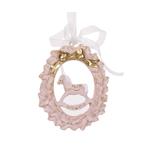 Exquisite Pink Rocking Horse Ornament