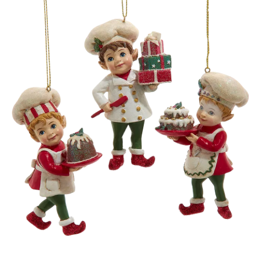Christmas Elf Chef Ornaments