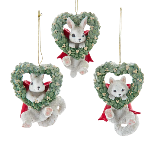 Mistletoe Baby Animal Ornaments