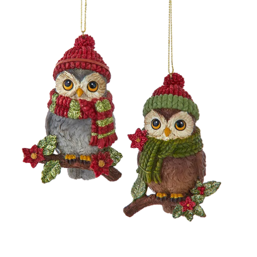 Owl w/ Scarf Ornaments