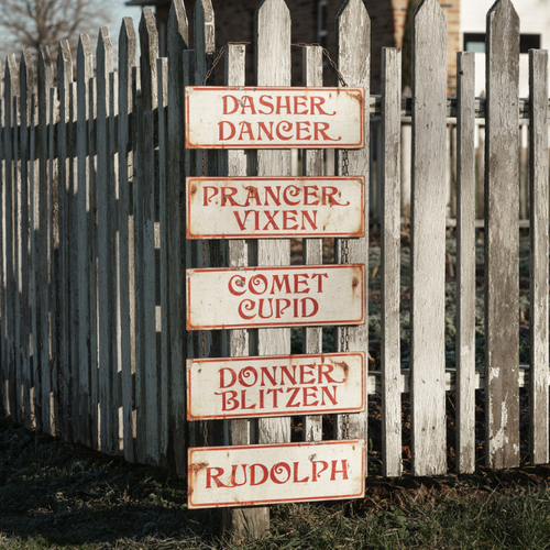 Santa's Reindeer Sign
