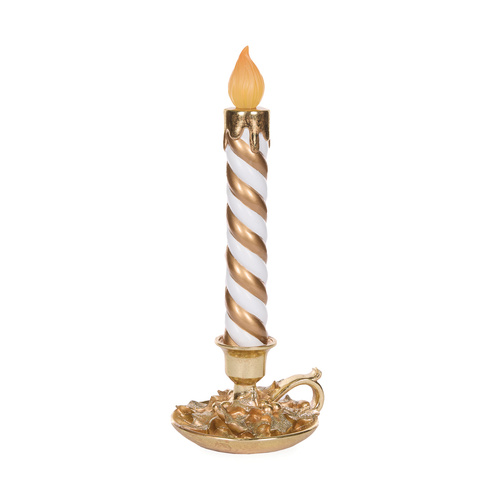 White & Gold Swirl Candle Décor