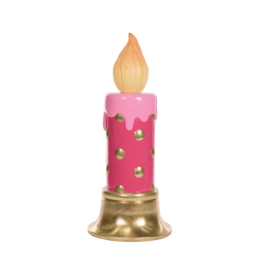 Led Pink PolkaDot Candle