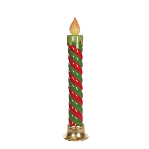 LED Red & Green Swirl Candle