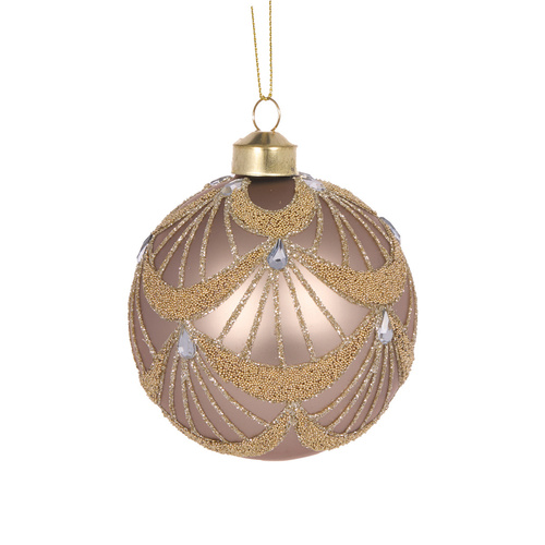 Rose Gold Scalloped Jewel Bauble