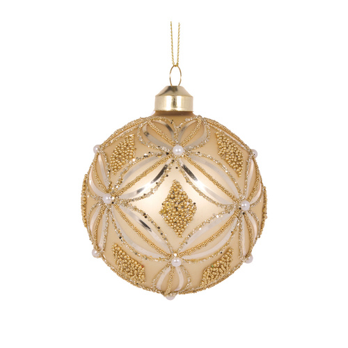 Champagne Frosted Deco Bauble