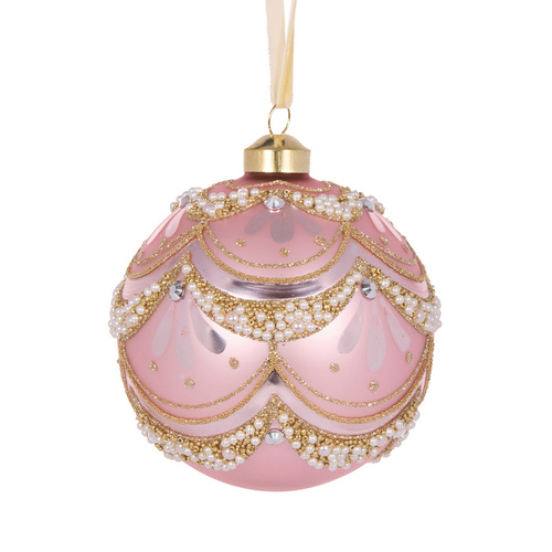 Pink Scalloped Bauble